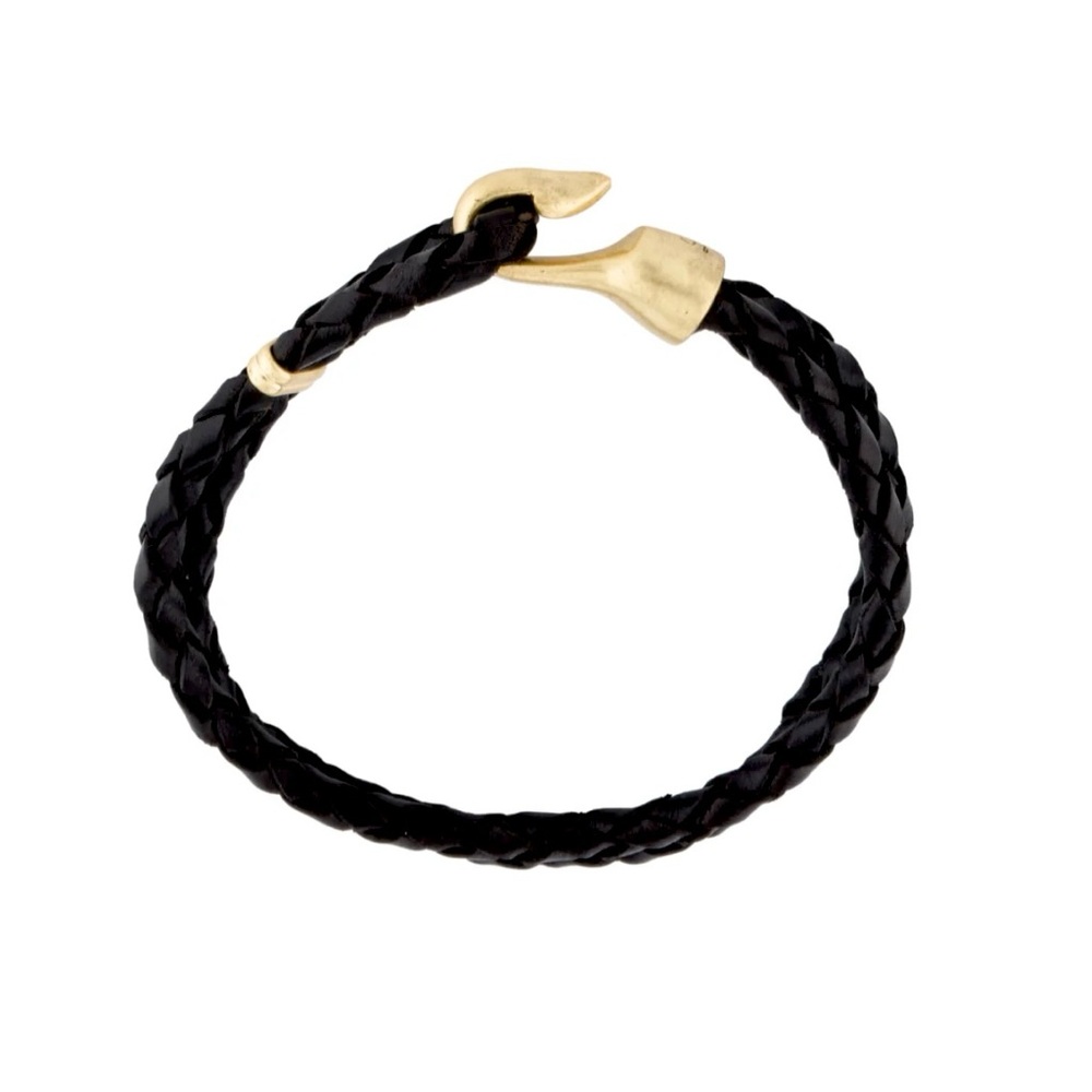 Lulu Frost Black Leather Harpoon Hook Bracelet Unisex - Picture 9 of 10